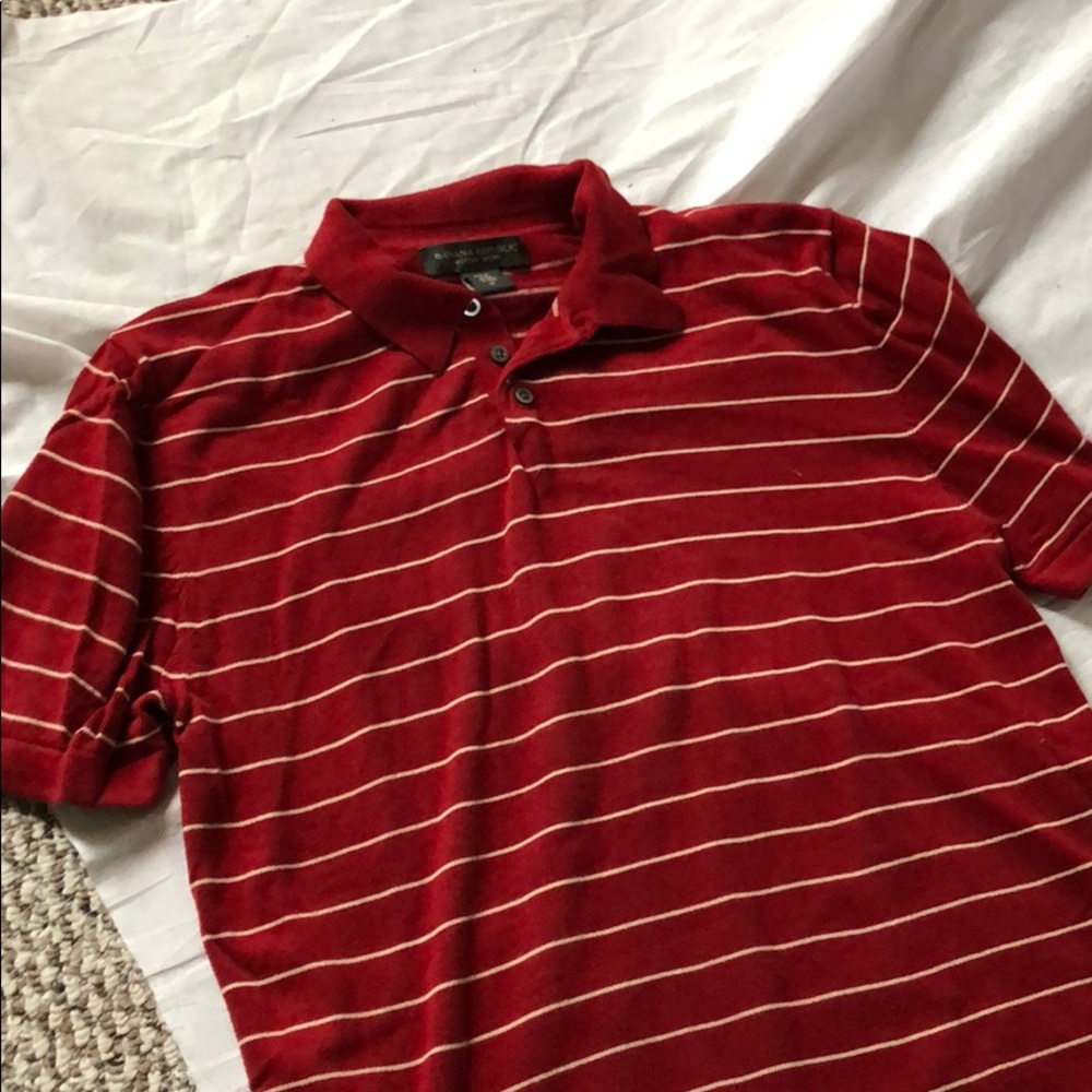 Banana republic Red knit polo